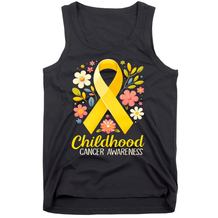 Gold Ribbon Childhood Cancer Awareness Tank Top