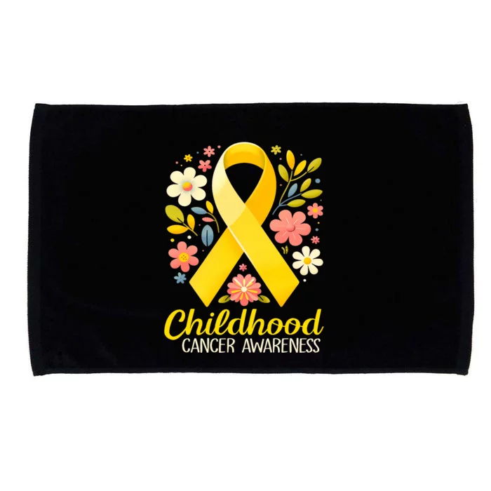 Gold Ribbon Childhood Cancer Awareness Microfiber Hand Towel