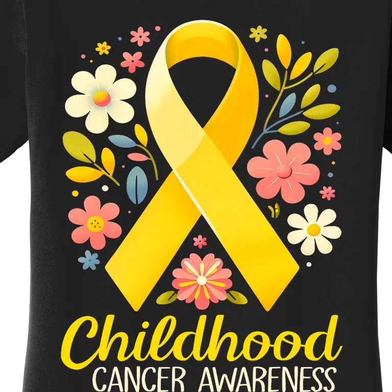 Gold Ribbon Childhood Cancer Awareness Women's T-Shirt