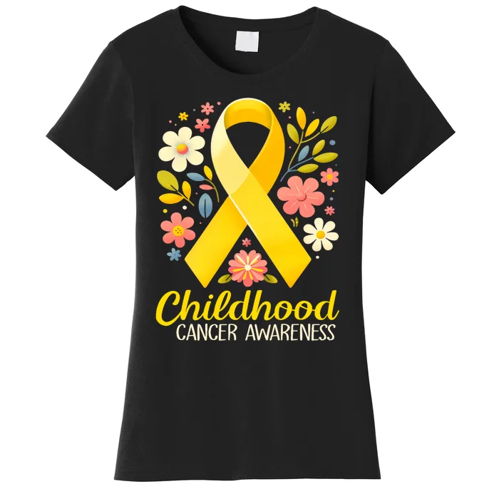 Gold Ribbon Childhood Cancer Awareness Women's T-Shirt