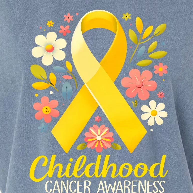 Gold Ribbon Childhood Cancer Awareness Garment-Dyed Women's Muscle Tee