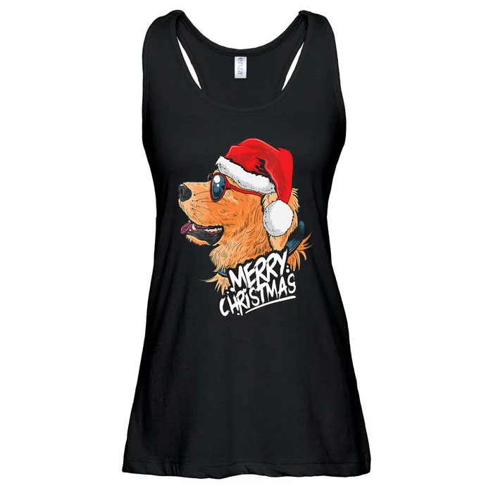 Golden Retriever Christmas Sweater Santa Xmas Dog Christmas Ladies Essential Flowy Tank