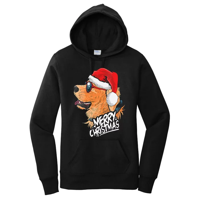 Golden Retriever Christmas Sweater Santa Xmas Dog Christmas Women's Pullover Hoodie