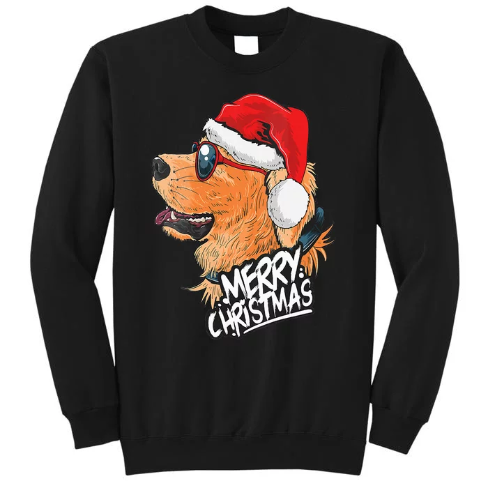 Golden Retriever Christmas Sweater Santa Xmas Dog Christmas Tall Sweatshirt