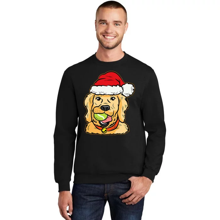 Golden Retriever Christmas Pajama with Tennis Ball Design Tall Sweatshirt