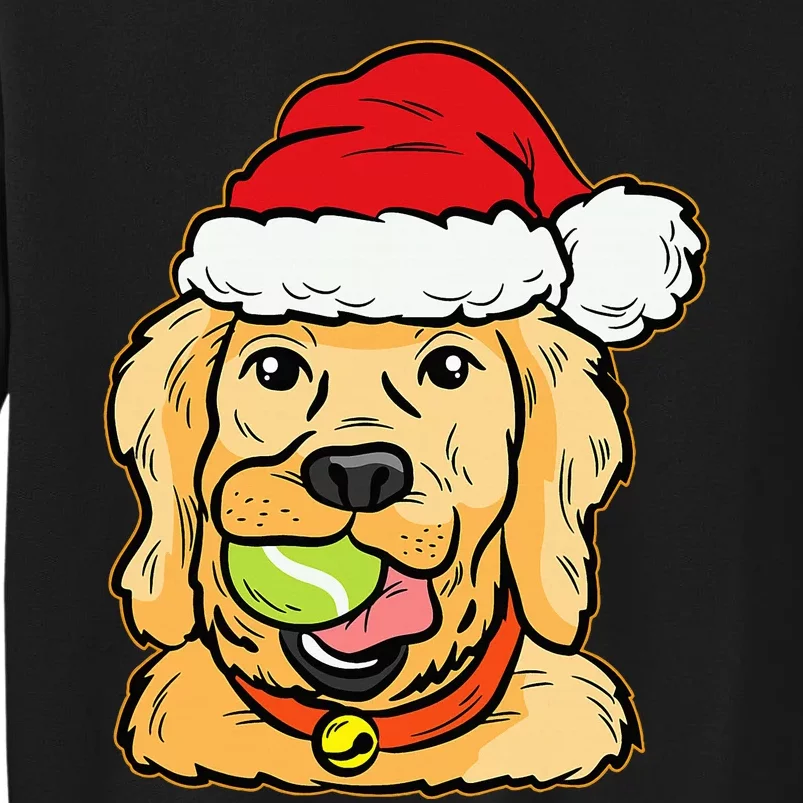 Golden Retriever Christmas Pajama with Tennis Ball Design Tall Sweatshirt