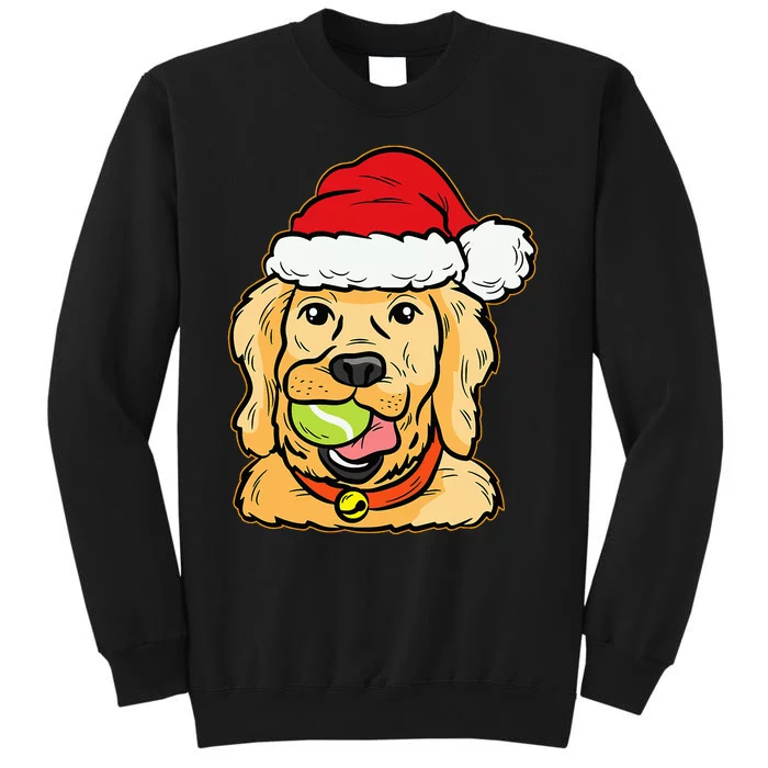 Golden Retriever Christmas Pajama with Tennis Ball Design Tall Sweatshirt