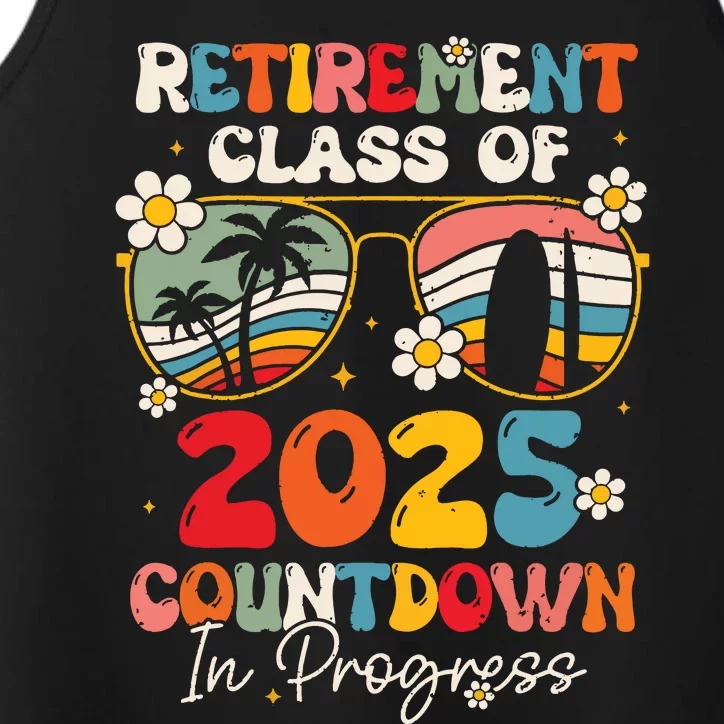 Groovy Retirement Class Of 2025 Countdown In Progress Performance Tank