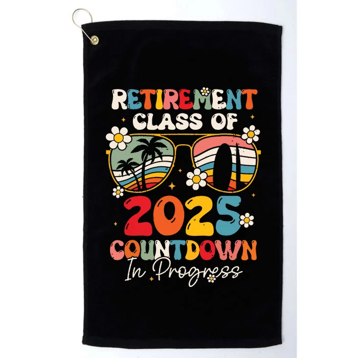 Groovy Retirement Class Of 2025 Countdown In Progress Platinum Collection Golf Towel