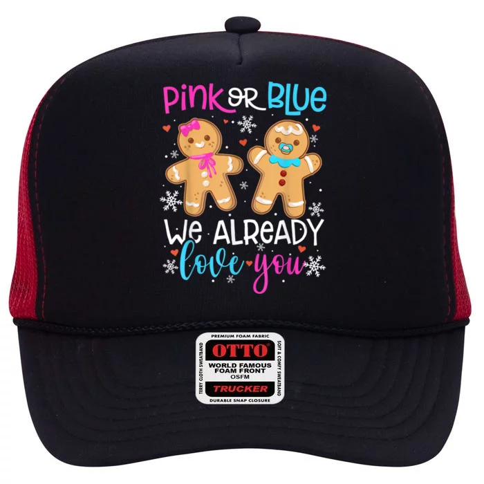 Gender Reveal Christmas Pregnancy Announcement High Crown Mesh Trucker Hat