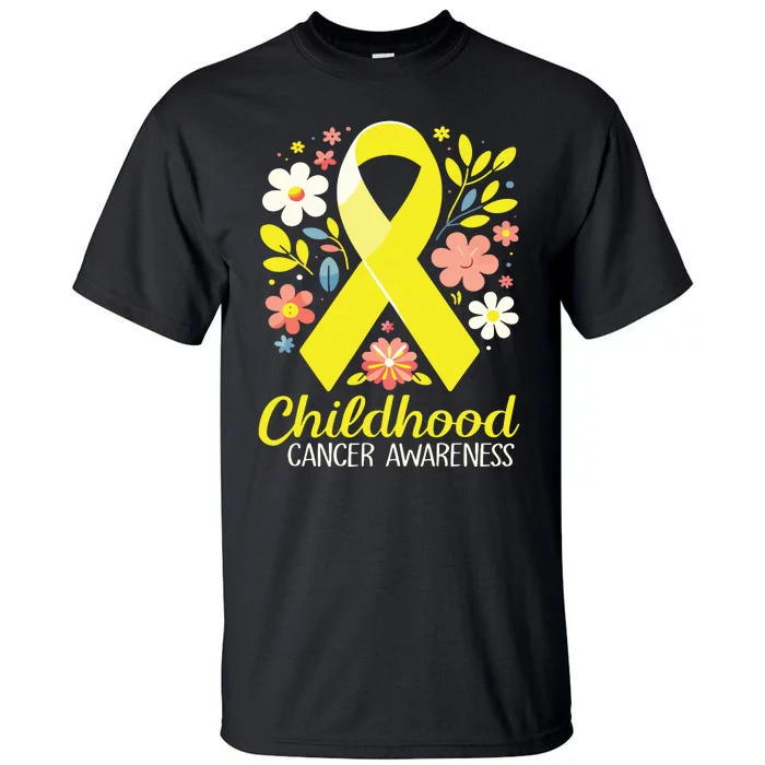 Gold Ribbon Childhood Cancer Awareness Girl Tall T-Shirt