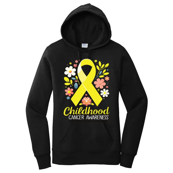 Gold Ribbon Childhood Cancer Awareness Girl Women's Pullover Hoodie