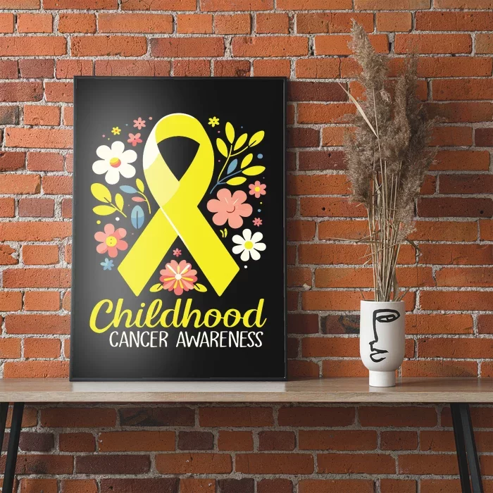 Gold Ribbon Childhood Cancer Awareness Girl Poster