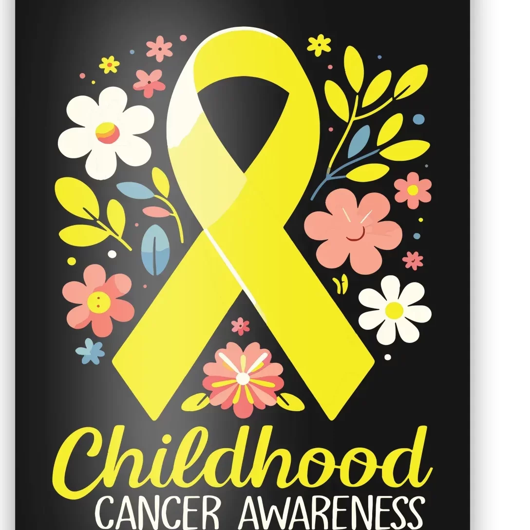 Gold Ribbon Childhood Cancer Awareness Girl Poster