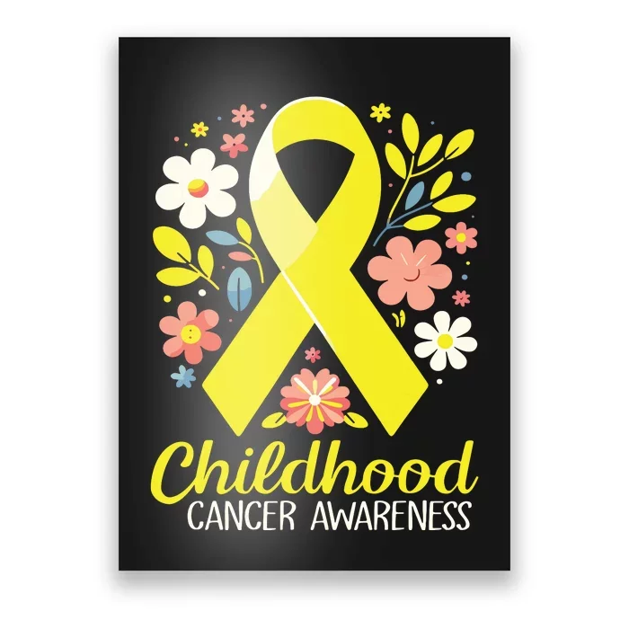 Gold Ribbon Childhood Cancer Awareness Girl Poster