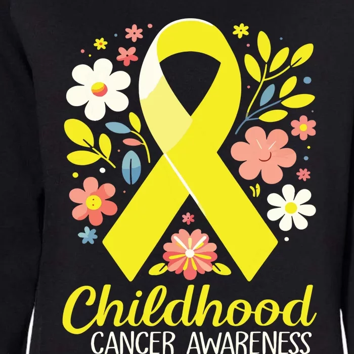 Gold Ribbon Childhood Cancer Awareness Girl Womens California Wash Sweatshirt