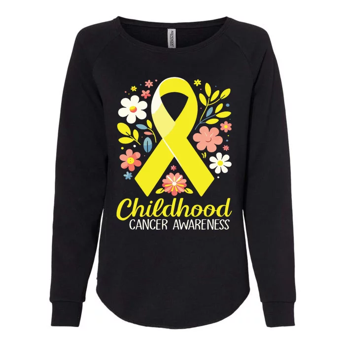 Gold Ribbon Childhood Cancer Awareness Girl Womens California Wash Sweatshirt