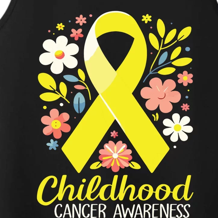 Gold Ribbon Childhood Cancer Awareness Girl Performance Tank