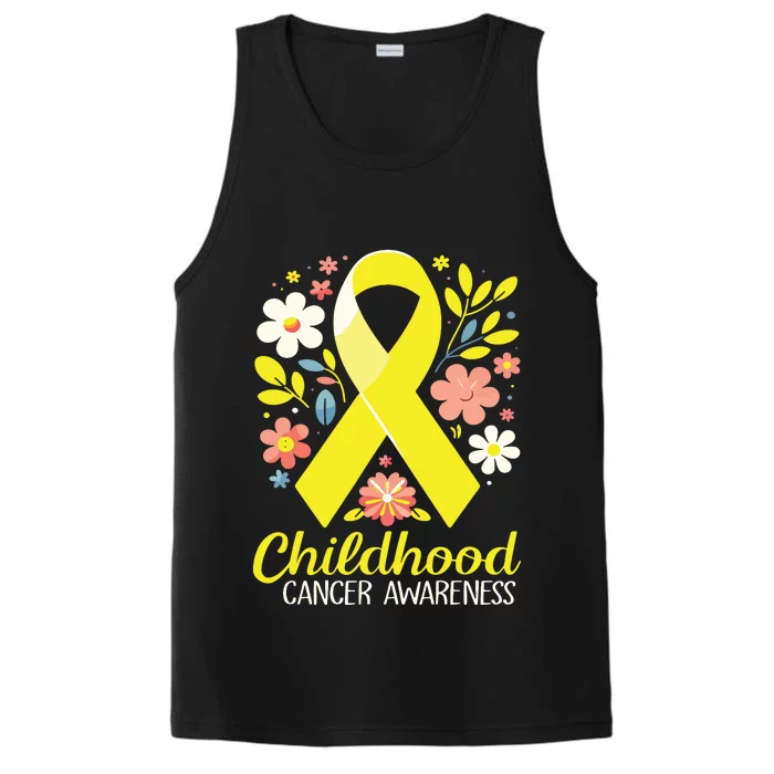 Gold Ribbon Childhood Cancer Awareness Girl Performance Tank