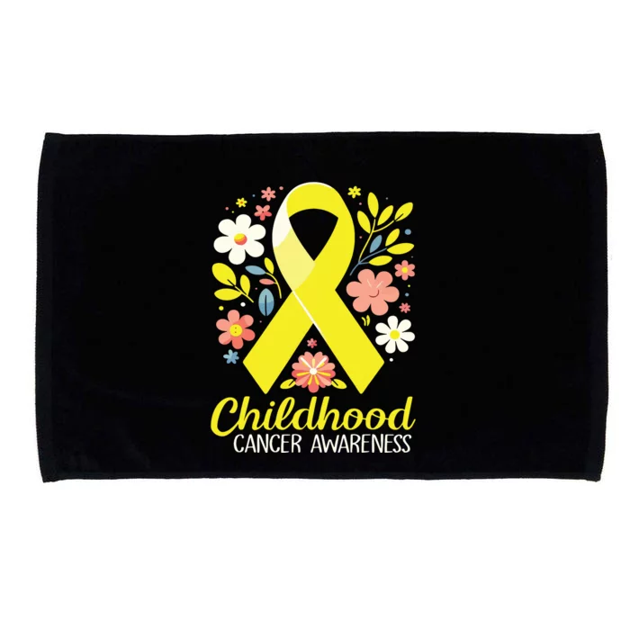 Gold Ribbon Childhood Cancer Awareness Girl Microfiber Hand Towel