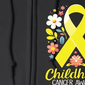 Gold Ribbon Childhood Cancer Awareness Girl Full Zip Hoodie