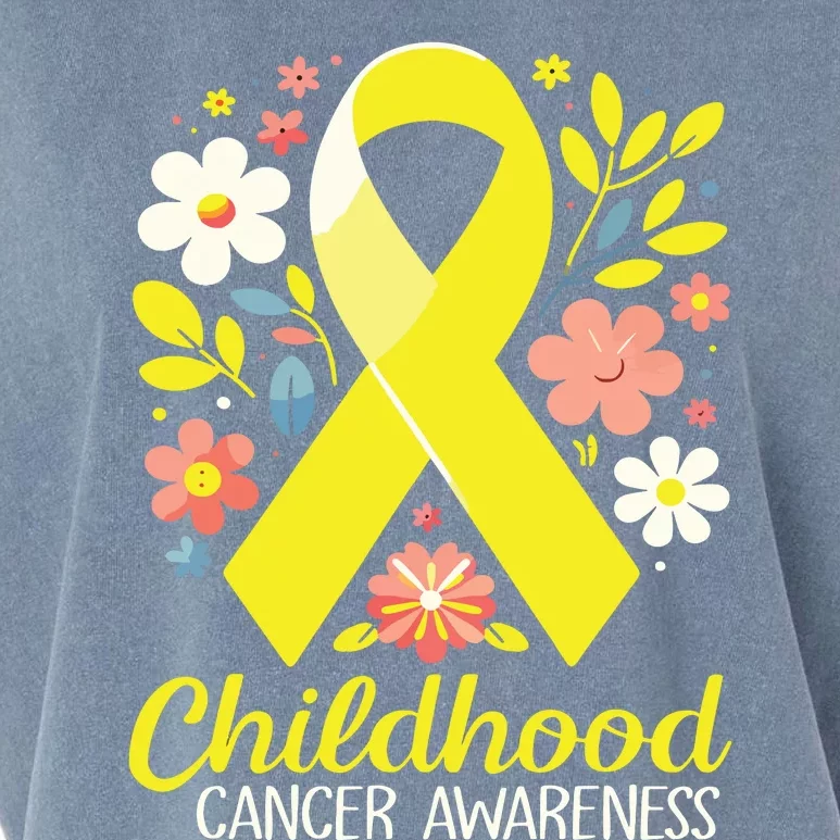 Gold Ribbon Childhood Cancer Awareness Girl Garment-Dyed Women's Muscle Tee