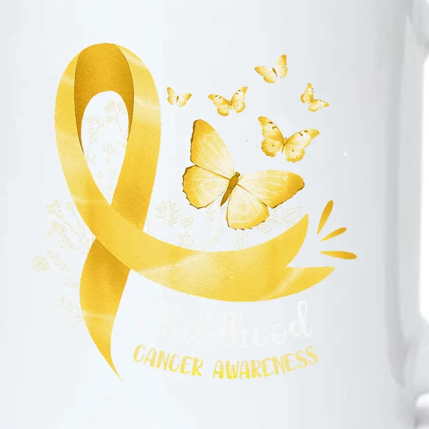 Gold Ribbon Childhood Cancer Awareness Gift Black Color Changing Mug