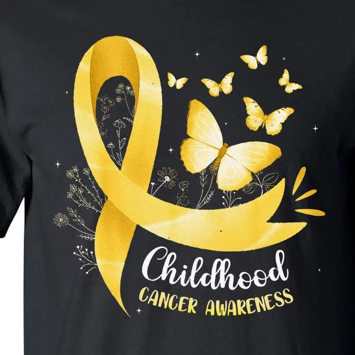 Gold Ribbon Childhood Cancer Awareness Gift Tall T-Shirt