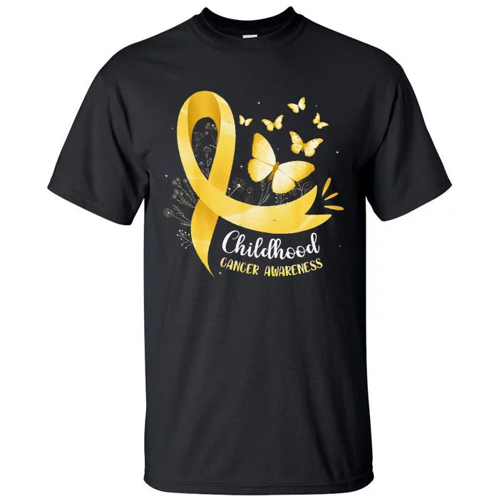 Gold Ribbon Childhood Cancer Awareness Gift Tall T-Shirt