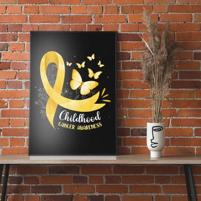 Gold Ribbon Childhood Cancer Awareness Gift Poster