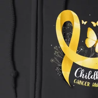 Gold Ribbon Childhood Cancer Awareness Gift Full Zip Hoodie