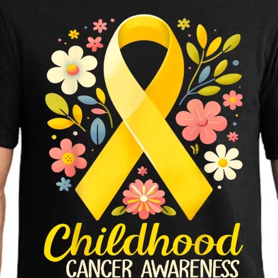 Gold Ribbon Childhood Cancer Awareness Pajama Set