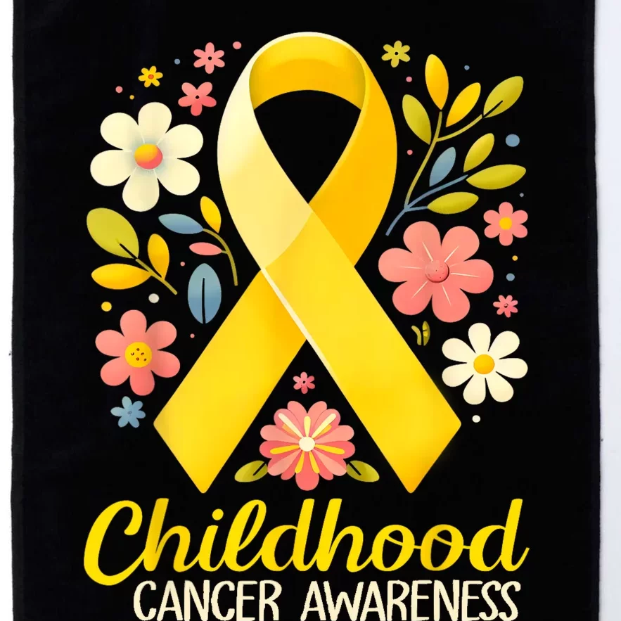 Gold Ribbon Childhood Cancer Awareness Platinum Collection Golf Towel