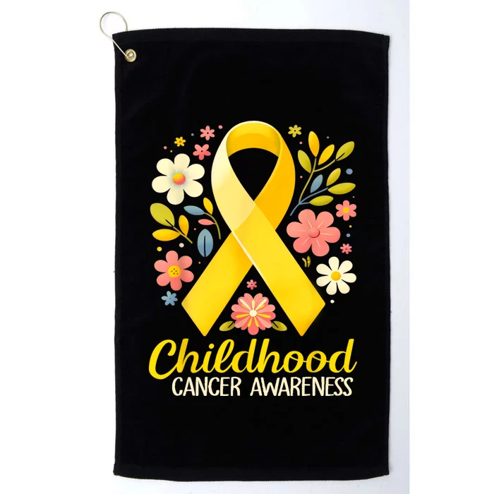 Gold Ribbon Childhood Cancer Awareness Platinum Collection Golf Towel