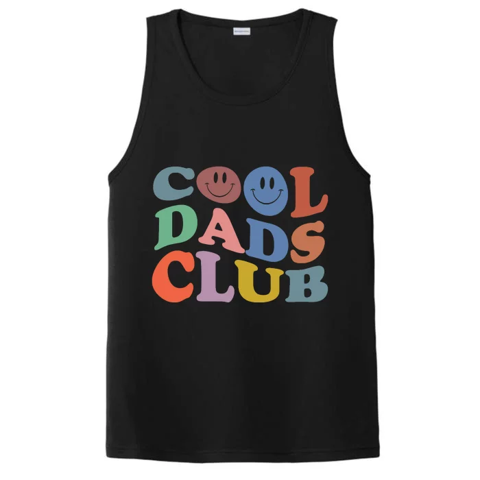 Groovy Retro Cool Dads Club Smile Face Father's Day Performance Tank