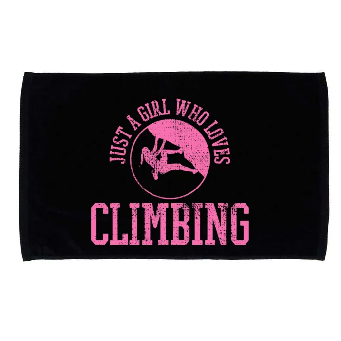 Girl Rock Climbing Bouldering Climber Microfiber Hand Towel