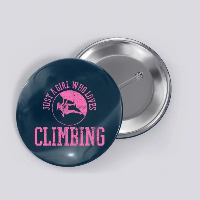 Girl Rock Climbing Bouldering Climber Button