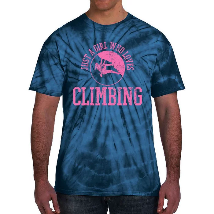 Girl Rock Climbing Bouldering Climber Tie-Dye T-Shirt