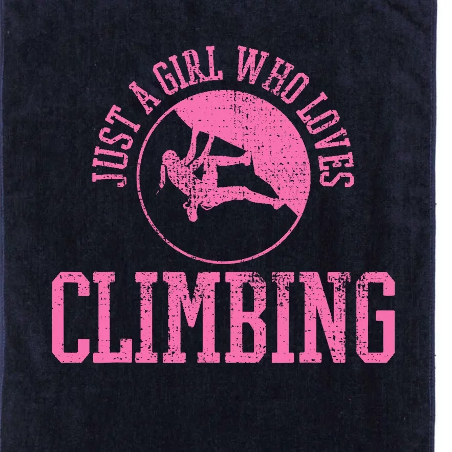 Girl Rock Climbing Bouldering Climber Platinum Collection Golf Towel