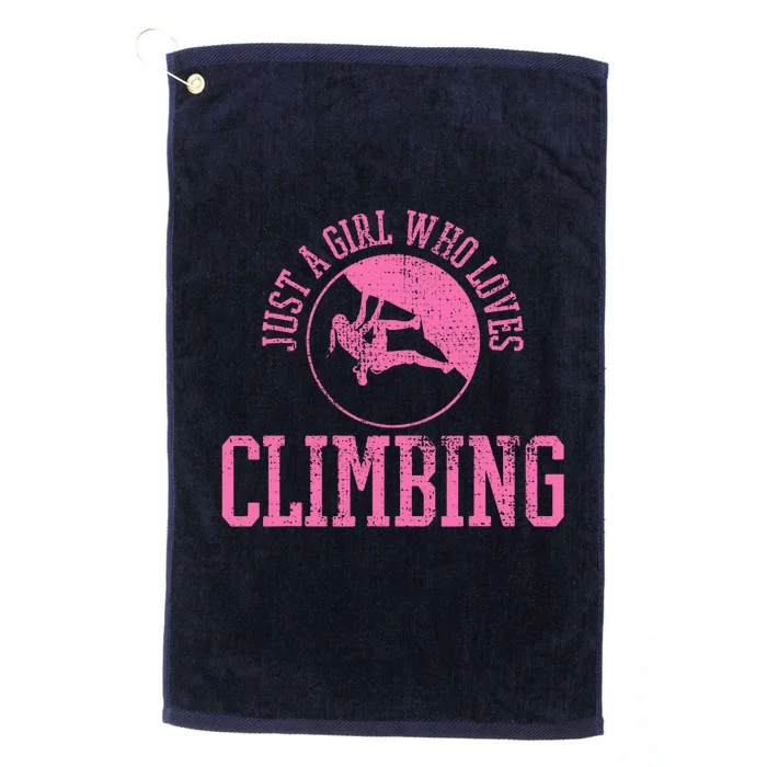 Girl Rock Climbing Bouldering Climber Platinum Collection Golf Towel