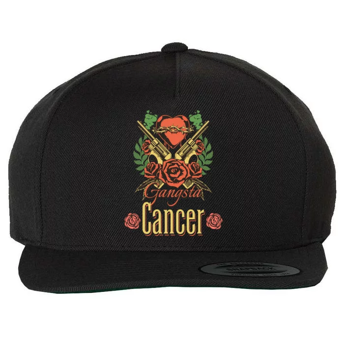 Gangsta Roses Cancer Zodiac Gift Wool Snapback Cap