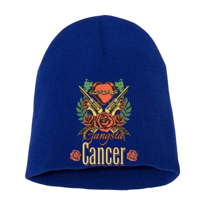 Gangsta Roses Cancer Zodiac Gift Short Acrylic Beanie