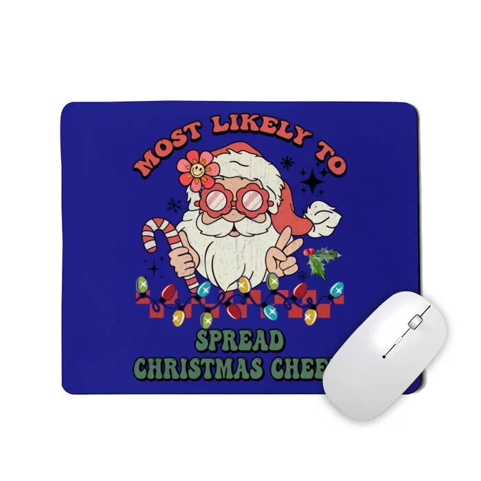 Groovy Retro Christmas Most Likely To Spread Christmas Cheer Gift Mousepad