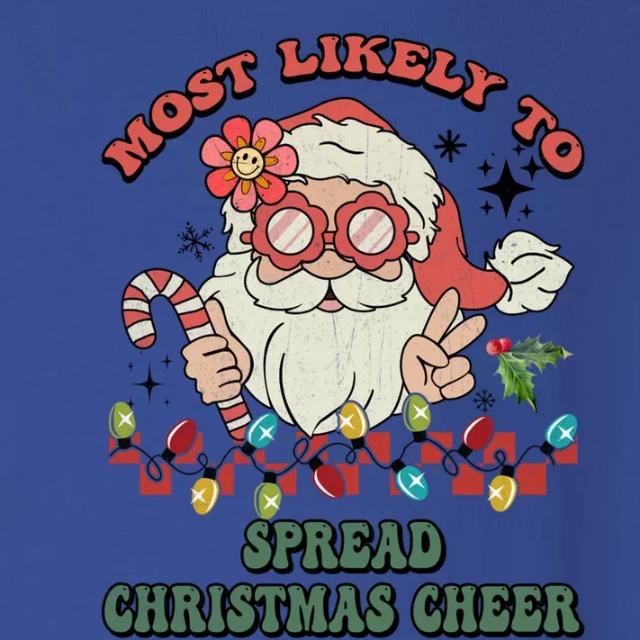 Groovy Retro Christmas Most Likely To Spread Christmas Cheer Gift Toddler Long Sleeve Shirt