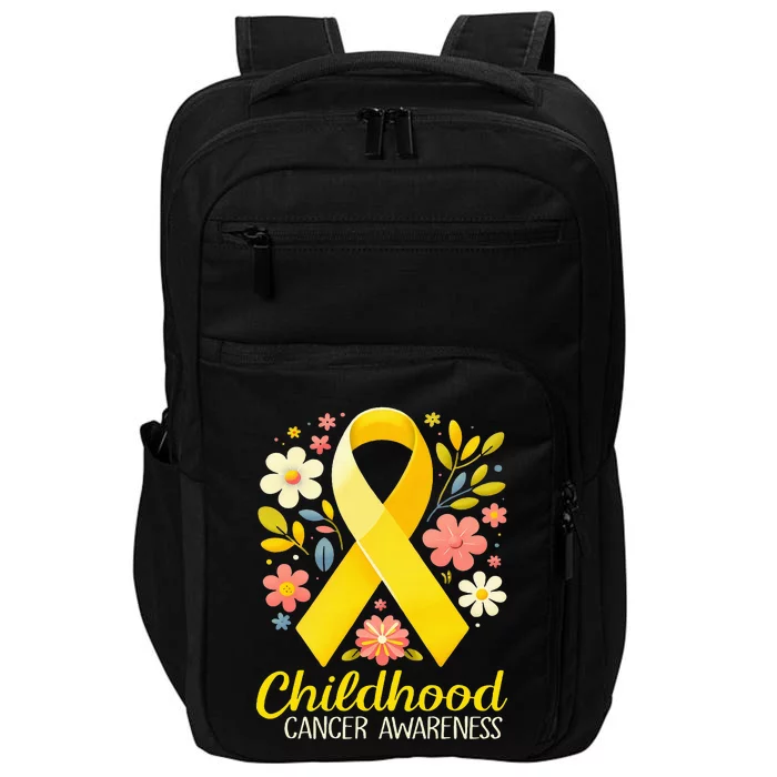 Gold Ribbon Childhood Cancer Awareness Impact Tech Backpack