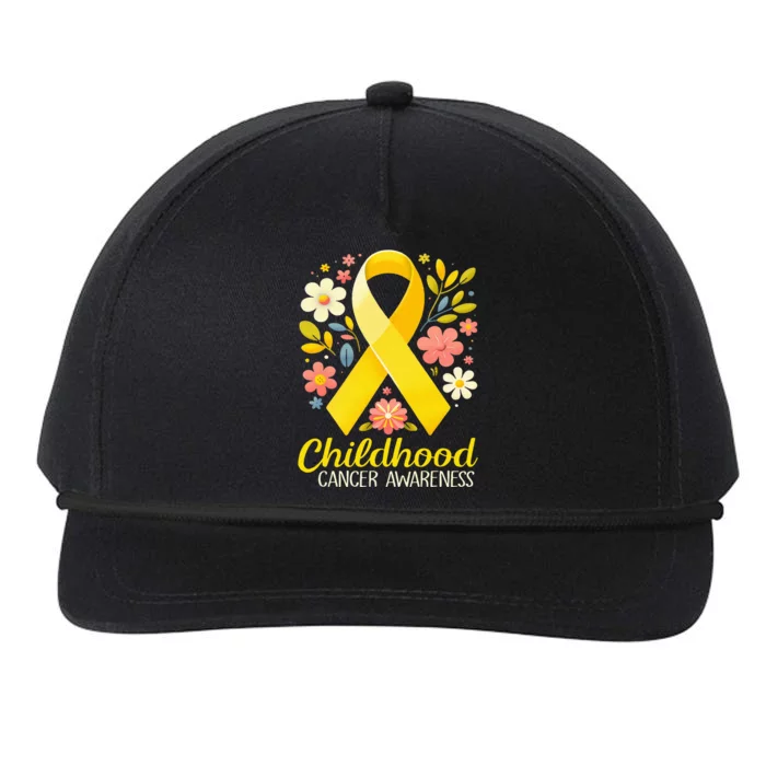 Gold Ribbon Childhood Cancer Awareness Snapback Five-Panel Rope Hat