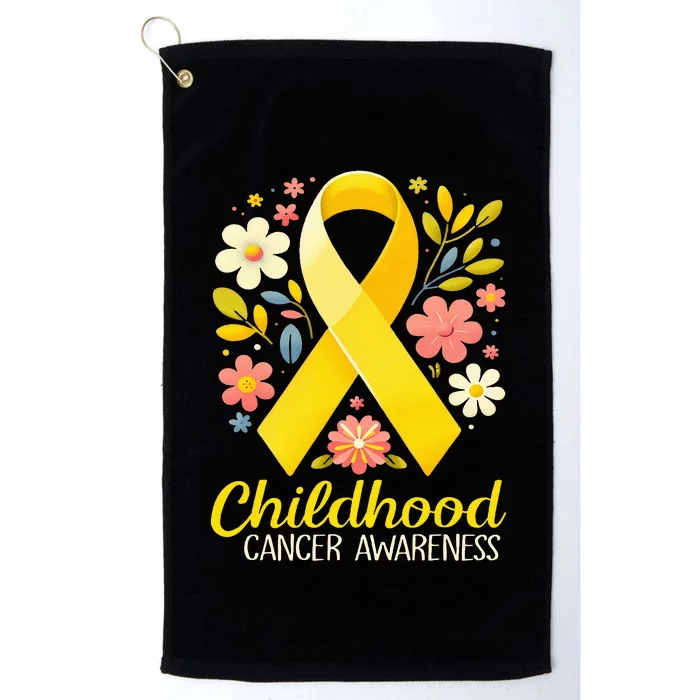 Gold Ribbon Childhood Cancer Awareness Platinum Collection Golf Towel