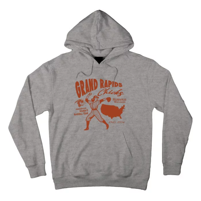 Grand Rapids Chicks Women Baseball Team Tall Hoodie