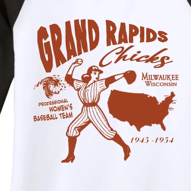 Grand Rapids Chicks Women Baseball Team Women's Tri-Blend 3/4-Sleeve Raglan Shirt