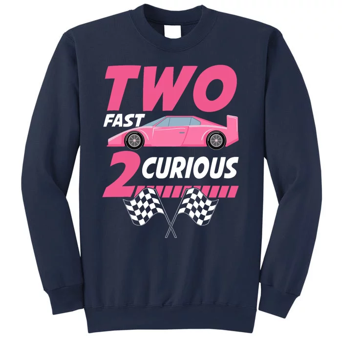 Girl Race Car Birthday Decorations Two Fast 2 Curious 2nd Sweatshirt